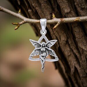 Trinity Fairy Charm Sterling Silver Pendant